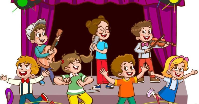 cartoon-group-of-children-singing-and-dancing-in-the-school-choir-vector